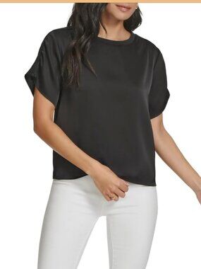 Calvin Klein Black Short Sleeve Top-NWT